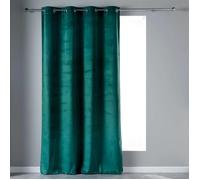 Douceur d'Intérieur Rideau à œillets Velvetine 140 x 240 cm Bleu pétrole