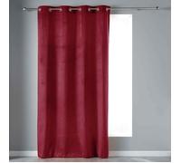 Douceur d'Intérieur Rideau à œillets Velvetine 140x240 cm Velours uni Bordeaux