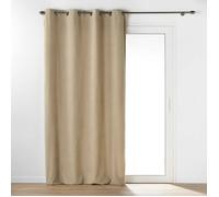 Rideau à œillets Wooly 140 x 240 cm - Tamisant Beige effet bouclette 100% polyester