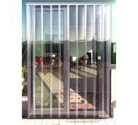Rideau à lanières en PVC pour chambre froide, couvercle de porte en vinyle transporte en vinyle transparent, écran industriel étanche pour usage commercial en magasin et usine (240 x 210 cm)
