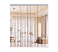 Rideau à Lanières en PVC, Rideau à Lamelles Transparent, Rideaus Laniere Portes Intérieures Portes moustiquaires，Isolation et protection contre le froid(75x260cm/29.53x102.3in)