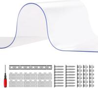 Rideau à lanières SucceBuy, 84" de hauteur x 38" de largeur, 0,08" d'épaisseur, 6 pièces de rideau à lanières en PVC transparent pour portes de congélateur, de réfrigérateur et de stockage accessibles