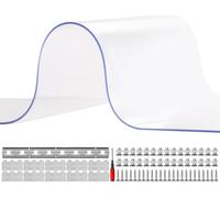 Rideau à lanières SucceBuy, 84 pouces de hauteur x 60 pouces de largeur, 0,08 pouce d'épaisseur. 10 pcs de rideau ? lanières en PVC transparent pour les congélateurs accessibles, les réfrigérateurs et