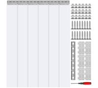 Rideau à lanières VEVOR, 213,4 cm de hauteur x 96,5 cm de largeur, 0,2 cm d'épaisseur, 6 pièces de rideau de porte à lanières en PVC transparent, rideau de congélateur, lanières de porte en plastique