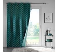Rideau à oeillets 100% occultant 135 x 260 cm imprimé Surya Bleu