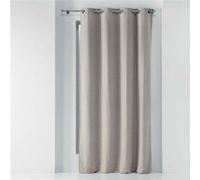 Rideau a oeillets 135 x 240 cm occultant chambray uni chinea Lin Douceur d'Intérieur Marron G