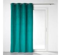 Rideau a oeillets 135 x 260 cm 100% occultant/velours uni velounight Emeraude Douceur d'Intérieur Vert G