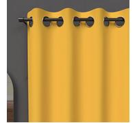 Soleil d'ocre, Occultant Alix Rideau à Oeillets Jaune radieux, Polyester, 135x180 cm