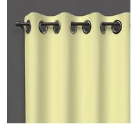 Soleil d'ocre, Occultant Alix Rideau à Oeillets Vert Citron, Polyester, 135x250 cm