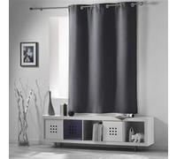 Rideau a oeillets 140 x 180 cm occultant uni occult Ardoise Douceur d'Intérieur Gris G