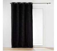 Douceur d'Intérieur Rideau à œillets Wooly bouclette unie 140 x 240 cm Noir