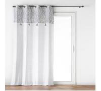 Douceur d'Intérieur Rideau à œillets Flavie Imprimé Coton/Polyester 140x240 cm Gris
