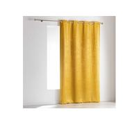 Douceur d'Intérieur - Rideau à œillets Opacia - Occultant velours frappé 140 x 240 cm Jaune