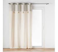 Douceur d'Intérieur Rideau à œillets Island tissé coton/polyester 140x240 cm Beige avec top