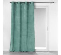 Douceur d'Intérieur Rideau à œillets velours côtelé Casual 140x260 cm Vert G