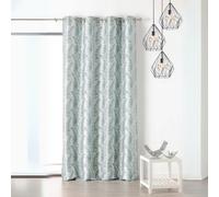 Rideau À Oeillets Aux Motifs Palmes Polyester Bleu 145x250 Cm