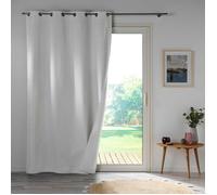 Rideau a oeillets double face 140 x 260 cm 100% occultant/satiné obscure blanc
