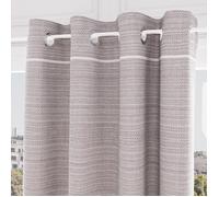 Soleil d'ocre, Rideau à Oeillets en Coton recyclé 135x250 cm Pierre Gris