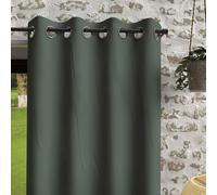 Rideau À Oeillets En Microfibre Lavée 135x180 Cm Boheme Kaki, Par Soleil D'ocre