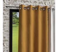 Soleil d'ocre, Bohème Rideaux Oeillets, Microfibre lavé, Moutarde, 140x250 cm