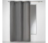 Rideau a oeillets 140 x 280 cm coton uni panama Ardoise
