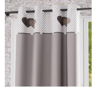 Soleil d'Ocre – Rideau à œillets Love – Pur coton 135x250 cm – Gris