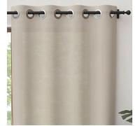 Soleil d'ocre, Rideau à Oeillets Pur Coton 135x250 cm Panama Lin