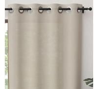 Soleil d'ocre, Rideau à Oeillets Pur Coton 135x300 cm Panama Lin