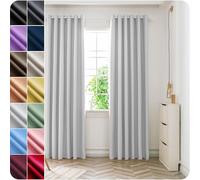 Rideau à Oeillets/Rideau Occultant 50 x 160 cm 100% Polyester, Isolant Anti UV, Intérieurs Decoration Blanc Double Draperies à Oeillets pour Maison Chambre Fenetre, Blanc