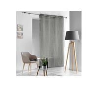 Rideau a oeillets 140 x 260 cm tisse raye sofiane Anthracite Gris