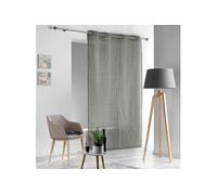 Rideau a oeillets 140 x 260 cm tisse raye sofiane Anthracite Gris