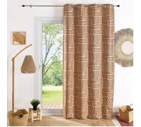 Rideau à oeillets tamisant jacquard Terracotta 140x260 cm