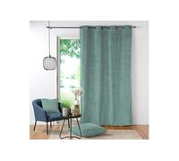 Douceur d'Intérieur Rideau à œillets velours côtelé Casual 140x260 cm Vert G