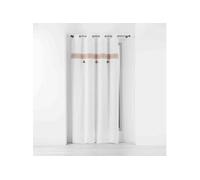 Douceur d'Intérieur – Rideau à œillets Amaya – Coton uni, top brodés – 140 x 240 cm Rose