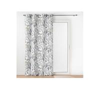 Douceur d'Intérieur Rideau voilage Tilda 140x280 cm œillets polyester blanc/gris anti-plis