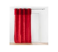 Douceur d'Intérieur – Rideau à œillets "Caresse" – Velours 140x240 cm – Rouge