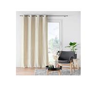 Rideau à oillets velours jacquard Mika 140x260 Naturel