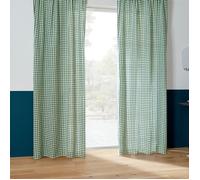 Rideau à passe-tringle en coton vichy Vert 140x260 cm