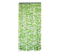 Rideau à perles vertes en forme de feuille de bambou, 70 à 120 cm, rideaux décoratifs à ficelles, séparateur d'intimité, traitement de fenêtre élégant (90 x 200 cm)