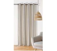 Rideau à rayure naturel davina - Taille: 145x275cm - Coloris: Lin