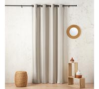 Rideau À Rayures Verticales En Armure Satin Avec ?illets