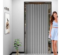 Rideau Accordéon Placard 120 x 155 cm Anti Bruit, Opaque, Bloquer, Separation, Anti Froid Occultant Chaleur Rideaux Occultants pour Chambre, Salon Décoration de Fenêtre, Gris