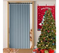 Rideau Accordéon Placard 120 x 186 cm Anti Froid et Chaleur Magnétique Impermeable à Oeillets Décoratif Rideau de Porte Pliant pour Salle de Bain, Chambre à Coucher, Salon, Bleu