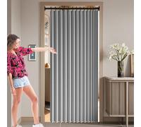 Rideau Accordéon Placard 145 x 184 cm Anti Bruit, Opaque, Bloquer, Separation, Anti Froid Occultant Chaleur Rideau de Porte Pliant pour Salon, Balcon, Chambre Moderne, Gris