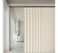 Rideau Accordéon Placard 167 x 179 cm Anti Froid et Chaleur Magnétique Impermeable à Oeillets Décoratif Rideau Occultant Pliants pour Chambre, Salon Décoration de Fenêtre, Beige