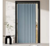 Rideau Accordéon Porte 120 x 180 cm Anti Froid et Chaleur, Séparateur de Pièce Pliable, Design Accordéon Occultant Plissé Magnétique pour Salon, Balcon, Chambre Moderne, Bleu