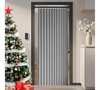 Rideau Accordéon Porte 152 x 168 cm Anti Froid et Chaleur Magnétique Impermeable à Oeillets Décoratif Rideau Separation Entrée Pliant pour Salon Chambre Maison et Cuisine, Gris