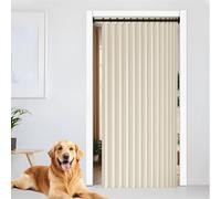 Rideau Accordéon Porte 160 x 182 cm Anti Froid et Chaleur, Séparateur de Pièce Pliable, Design Accordéon Rideau de Porte Pliant pour Chambre, Salon Décoration de Fenêtre, Beige