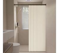 Rideau Accordéon Porte 170 x 135 cm Anti Froid et Chaleur, Séparateur de Pièce Pliable, Design Accordéon Rideau Occultant Pliants pour Salon Chambre Maison et Cuisine, Beige