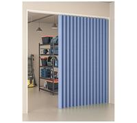 Rideau Accordéon Porte Entrée Interieur, Occultant Isolant Thermique Rideau de Porte Sans Percage avec Tringle Extensible/Bouton Magnétique Porte Accordeon pour Salon et Cuisine(A,Track W80cm/Curtain